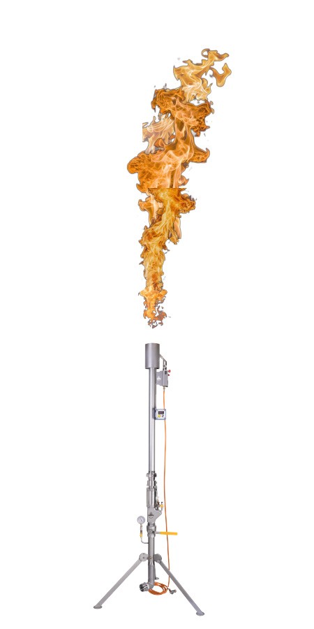 Gasfackel DN 50 mit Flamme