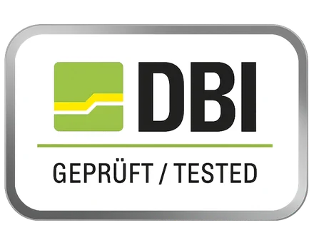 DBI geprüft / tested – Prüfzertifikat DBI Freiberg