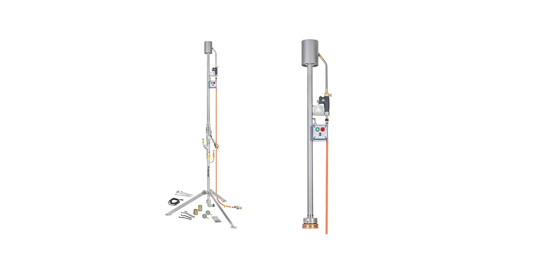 Mobile Gasfackel DN 25 — Abfackelgerät aus Edelstahl